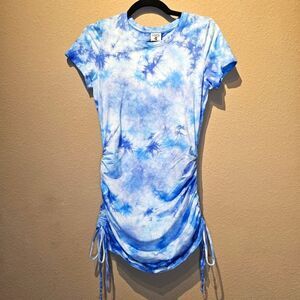 Victoria's Secret PINK Blue Tie Dye T-Shirt Dress Size Small
